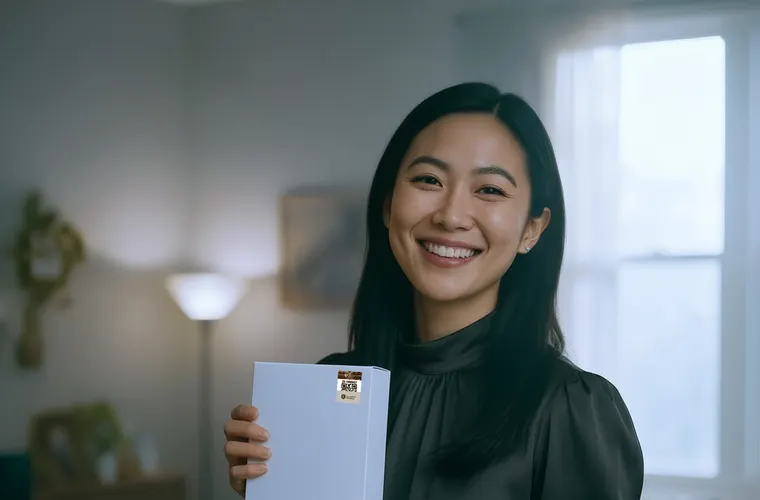 Konsumen memegang produk dengan stiker Shieldtag
